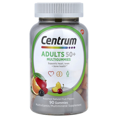 Product Image for Centrum, Adults 50+ Multigummies, Assorted Natural Fruit, 90 Gummies