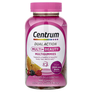 Centrum, Multi Permen Jeli untuk Kecantikan, Ceri Alami, Beri & Jeruk, 100 Permen Jeli