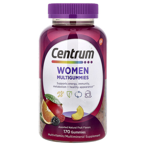 Centrum, Women Multigummies, verschiedene natürliche Früchte, 170 Fruchtgummis