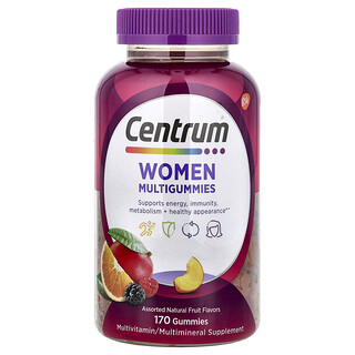 Centrum, Multigummies Wanita, Aneka Buah Alami, 170 Permen Jeli