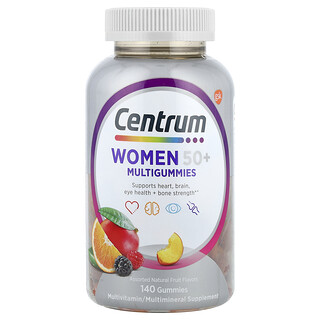 Centrum, Gomitas multivitamínicas para mujeres de 50 años en adelante, Frutas naturales surtidas, 140 gomitas