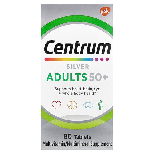 Centrum, Silber, Erwachsene 50+, 80 Tabletten