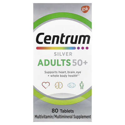 Product Image for Centrum, Silver, Adults 50+, 80 Tablets