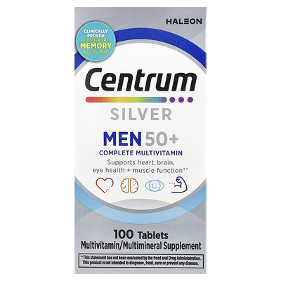 Product Image for Centrum, Silver Men 50+, Complete Multivitamin, 100 Tablets