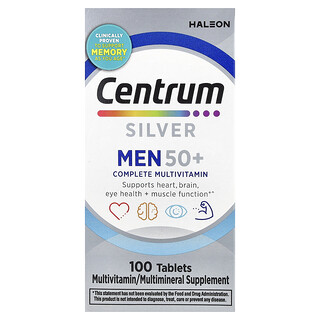 Centrum, Silver Men 50+, Multivitamin Lengkap, 100 Tablet