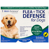 Vetri-Science, Flea + Tick Defense for Dogs 45-88 lbs., 3 Applicators, 0.091 fl oz Each отзывы