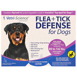 Vetri-Science, Защита от блох и клещей для собак 89-132 фунтов, 3 аппликатора по 0.136 жидких унций каждый отзывы
