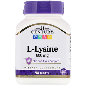21 Сенчури, L-Lysine, 600 mg, 90 Tablets отзывы