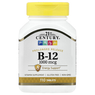 21st Century, B12, Liberación prolongada, 1000 mcg, 110 comprimidos