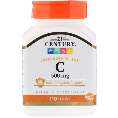 21st Century витамин C, замедленное высвобождение, 500 мг, 110 таблеток