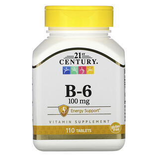 21st Century, Vitamina B6, 100 mg, 110 comprimidos