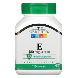 21st Century, Vitamina E, 180 mg (400 IU), 110 cápsulas de gel
