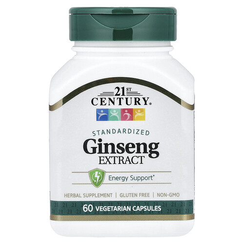 21st Century, Ginseng Extract, Standardized , 60 Vegetarian Capsule (100 mg per Capsule)