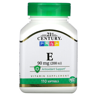 21st Century, Vitamina E, 90 mg (200 UI), 110 cápsulas blandas