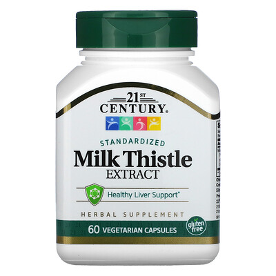 21st Century Standardized Milk Thistle Extract, 60 Vegetarian Capsules