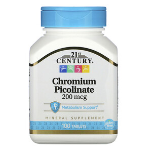 Отзывы о 21 Сенчури, Chromium Picolinate, 200 mcg, 100 Tablets