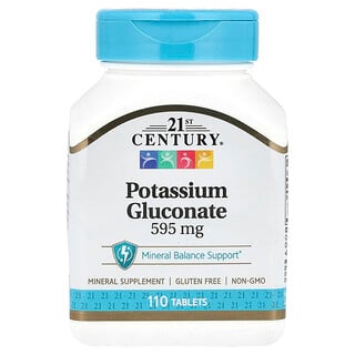 21st Century, グルコン酸カリウム、595mg、110粒