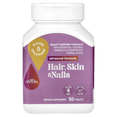 21st Century, Kalos & Splendor™, Suplemento para el cabello, la piel y las uñas, 50 comprimidos