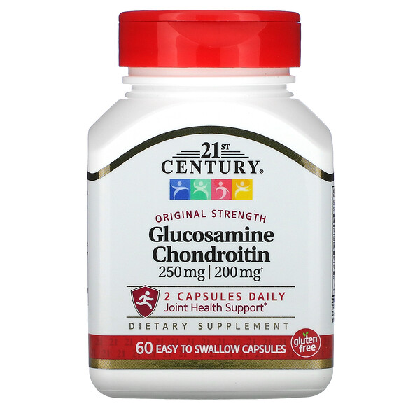 Glucosamine / Chondroitin, Original Strength, 250 mg / 200 mg, 60 Easy to Swallow Capsules