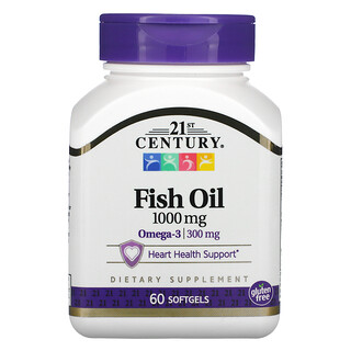 21st Century, Fisch÷l, 1000 mg, 60 Softgelkapseln