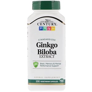 Отзывы о 21 Сенчури, Ginkgo Biloba Extract, Standardized, 200 Vegetarian Capsules