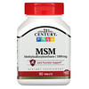 21st Century, MSM, Metilsulfonilmetano, 1000 mg, 90 comprimidos