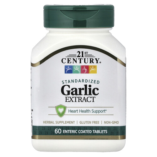21st Century Garlic Extract, Standardized, 60 Enteric Coated Tablets