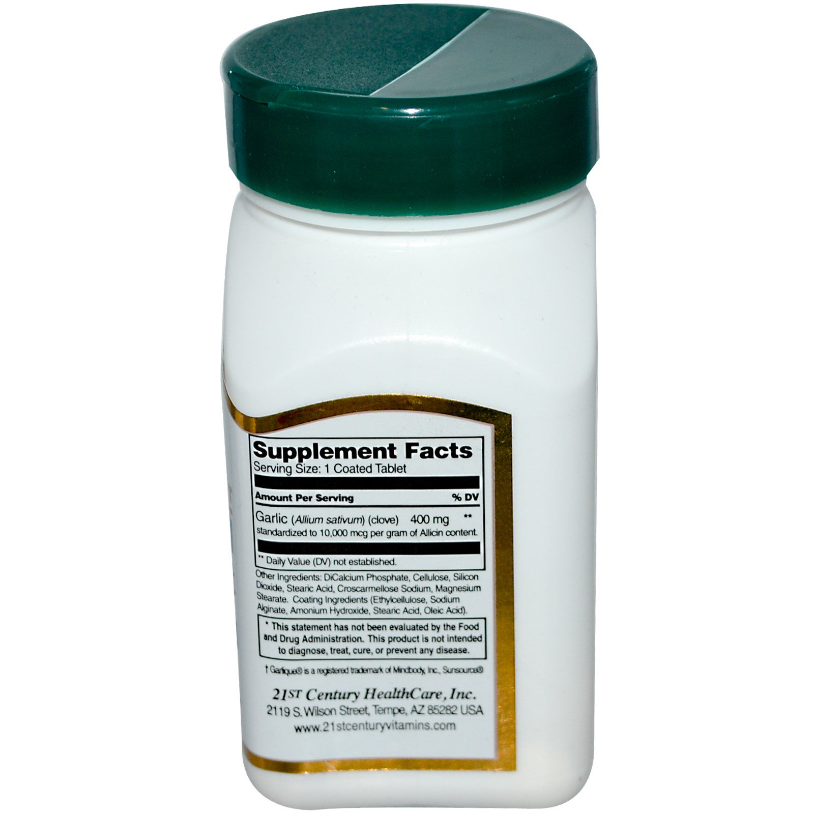 21st Century, Garlic Extract, Standardized, 60 Coated Tablets