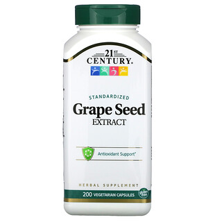21st Century, Extracto de semilla de uva, 200 cápsulas vegetales