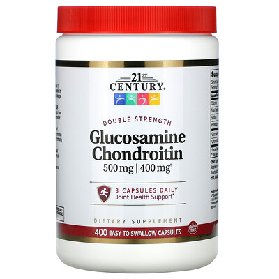 21st Century Glucosamine / Chondroitin, Double Strength, 500 mg / 400 mg, 400 Easy to Swallow Capsules