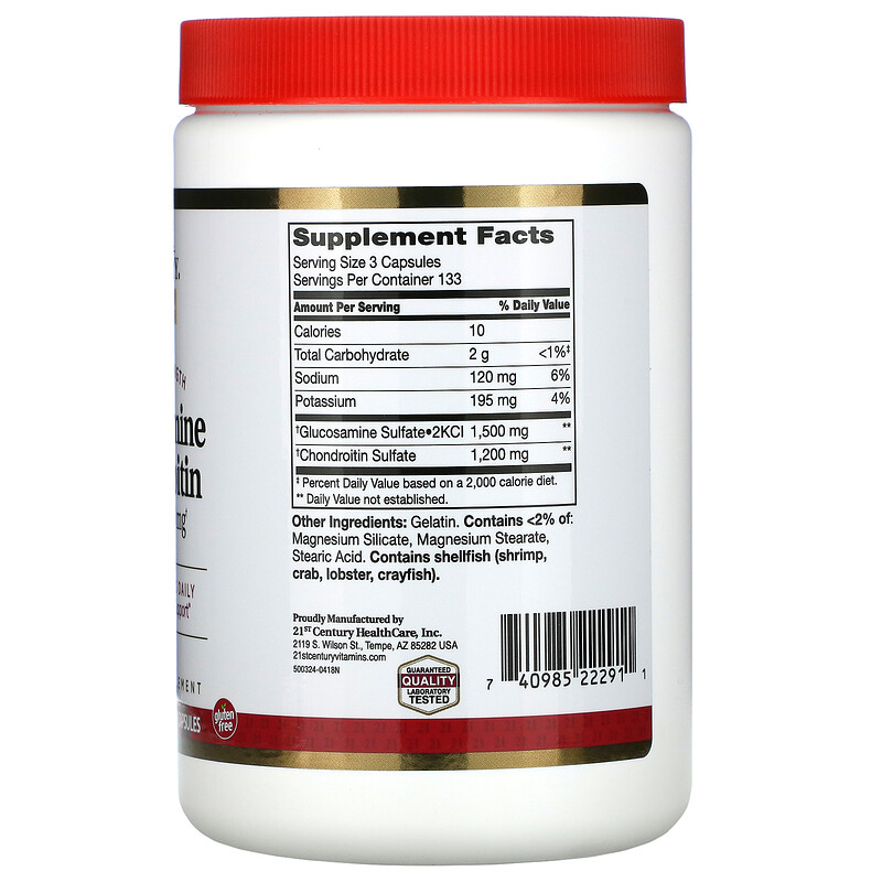 21st Century, Glucosamine / Chondroitin, Double Strength, 500 mg / 400