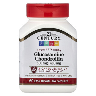 21st Century, Glucosamina y condroitina, 500 mg/400 mg, 60 cápsulas fáciles de ingerir