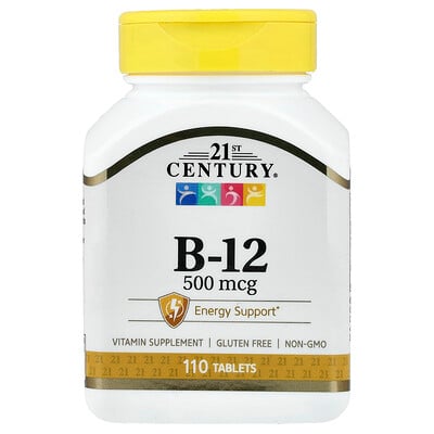 21st Century, Vitamina B12, 500 mcg, 110 comprimidos