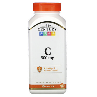 21st Century Витамин C, 500 мг, 250 таблеток
