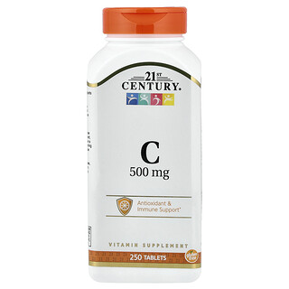 21st Century, Vitamina C, 500 mg, 250 comprimidos