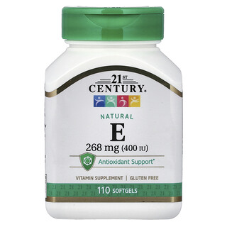 21st Century, Přírodní vitamín E, 268 mg (400 IU), 110 měkkých kapslí