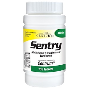 21st Century, Sentry, мультивитаминная и мультиминеральная добавка, 130 таблеток