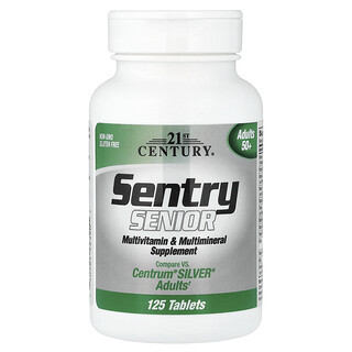 21st Century, Sentry Senior, 종합비타민 및 종합미네랄 보충제, 50세 이상 성인용, 125정