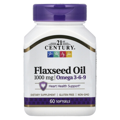 21st Century, Flaxseed Oil, 1,000 mg, 60 Softgels