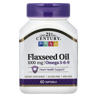 21st Century, Flaxseed Oil, 1,000 mg, 60 Softgels