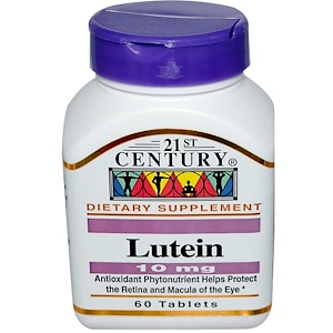 21st Century, Лютеин, 10 мг, 60 таблеток