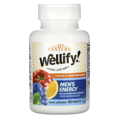 21st Century Wellify, энергетические мультивитамины и мультиминералы для мужчин, 65 таблеток