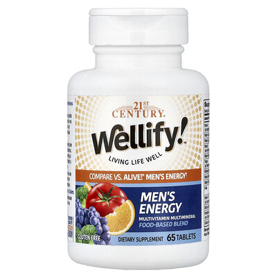 21st Century, ¡Wellify! Energía para hombres, Multivitamínico y multimineral, 65 comprimidos