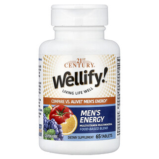 21st Century, ¡Wellify! Energía para hombres, Multivitamínico y multimineral, 65 comprimidos