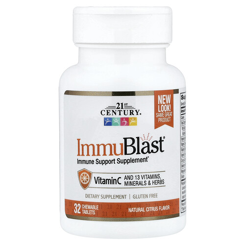 21st Century ImmuBlast®, Natural Citrus, 32 Chewable Tablets