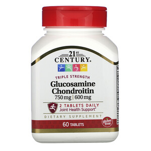 21 Сенчури, Glucosamine / Chondroitin, Triple Strength, 750 mg / 600 mg, 60 Tablets отзывы