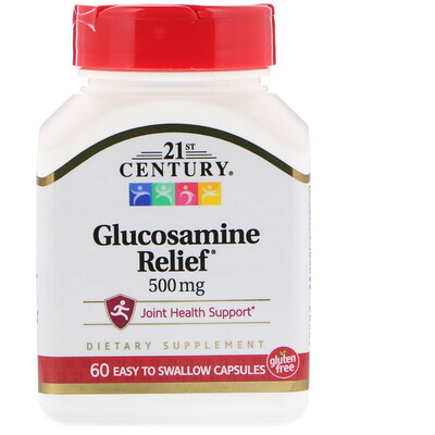 21st Century Glucosamine Relief, 500 mg, 60 Easy To Swallow Capsules