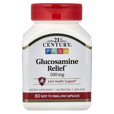 21st Century, Alivio con glucosamina, 500 mg, 60 cápsulas fáciles de ingerir
