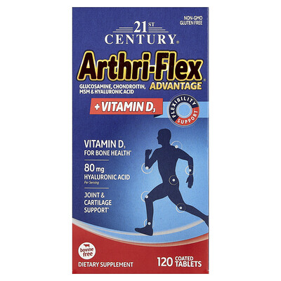 21st Century ArthriFlex Advantage  Vitamin D3 120 Coated Tablets