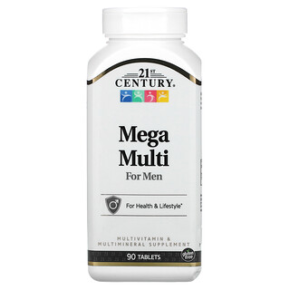 21st Century, Mega Multi for Men, Multivitamin & Multimineral für Männer, 90 Tabletten